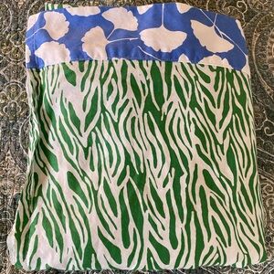 Diane Von Furstenberg Green and Blue Bedding Sheets “Sea Twig” flat sheet